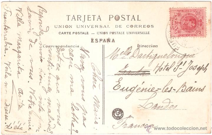 Postales: FUENTERRAB&Iacute;A INTERIOR DEL CASTILLO CARLOS V 1912 - Foto 2