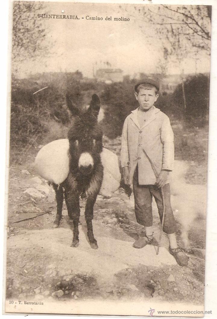 Postales: Fuenterrab&iacute;a. Burro. Postal antigua - Foto 1