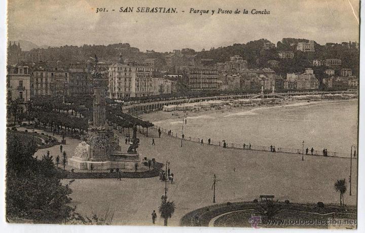 Postkarten: San Sebastian. Parque y paseo de la Concha. 301 Ed. Gregorio G. Galarza