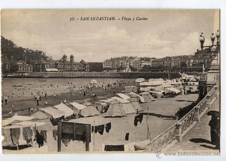 Postkarten: San Sebastian. Playa y Casino. 78 Ed. Gregorio G. Galarza
