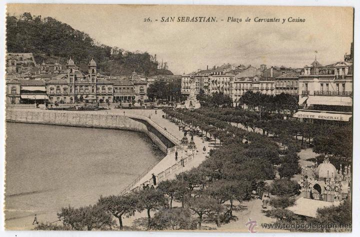 Postkarten: San Sebastian. Plaza de Cervantes y Casino. 26 Ed. Gregorio G. Galarza