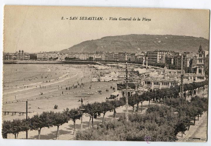 Cartes Postales: San Sebastian. Vista general de la playa. 8 Ed. Gregorio G. Galarza