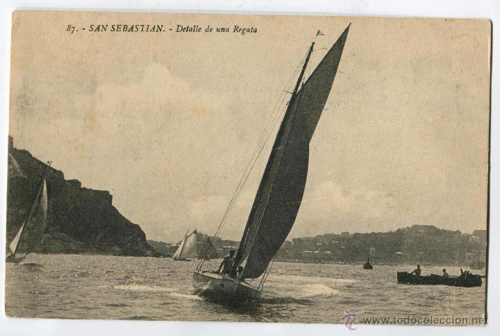 Postkarten: San Sebastian. Detalle de una Regata. 87 Ed. G. G. Galarza
