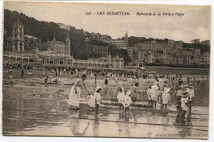 Postkarten: San Sebastian. Balneario de la Perla y Playa. 196 Ed. Gregorio G. Galarza