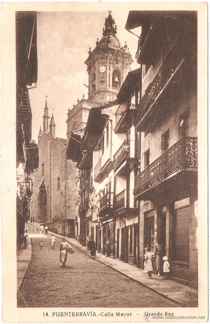 Postales: FUENTERRAB&Iacute;A CALLE MAYOR 1932 - Foto 1