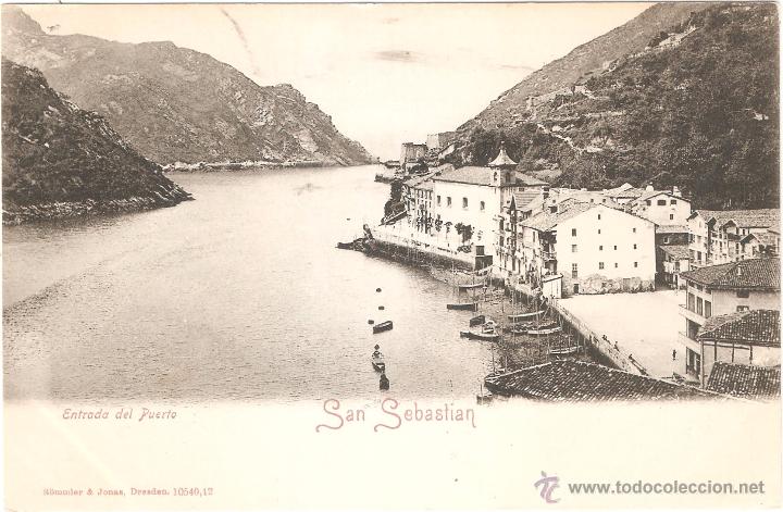 Postales: SAN SEBASTIAN ENTRADA DEL PUERTO