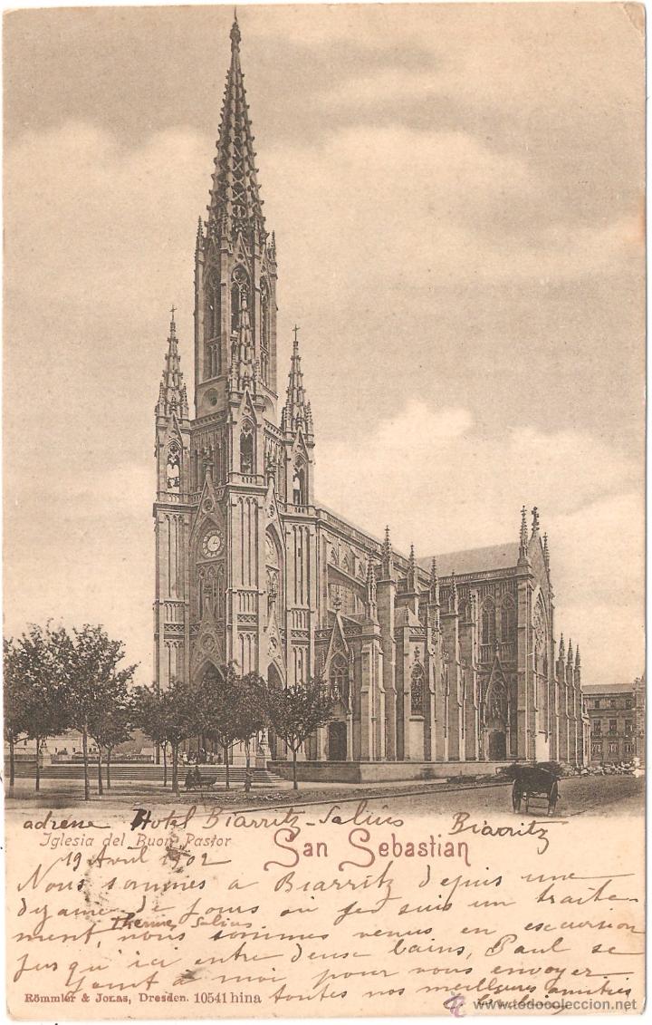 Postcards: SAN SEBASTIAN IGLESIA DEL BUEN PASTOR 1902