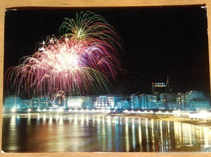 Postais: SAN SEBASTIAN - FUEGOS ARTIFICIALES EN LA CONCHA