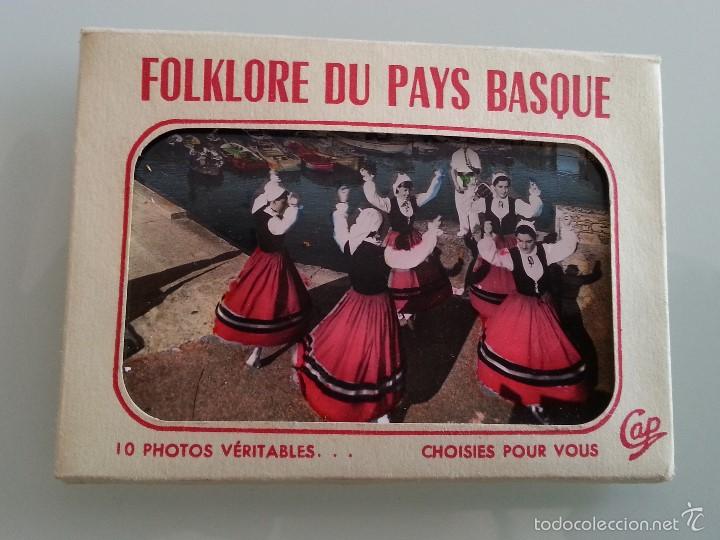 Postais: ANTIGUO ALBUM DE 10 FOTOGRAFIAS POSTALES DEL FOLKLORE DEL PAIS VASCO DANZAS ,GRUPO BI-HARRI A&Ntilde;OS 50