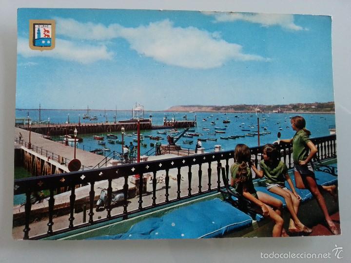 Postais: ANTIGUA POSTAL DE GUETXO N&ordm; 27 PLAYA LAS ARENAS PUERTO VIZCAYA ED. FISA ESCUDO DE ORO A&Ntilde;OS 60