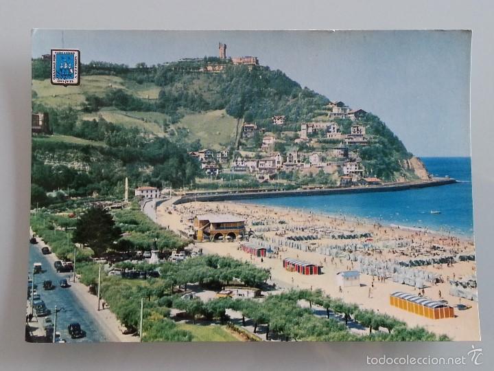 Cartes Postales: ANTIGUA POSTAL DE SAN SEBASTIAN N&ordm; 10 PLAYA DE ONDARRETA EDICIONES FISA DOMINGEZ A&Ntilde;OS 60