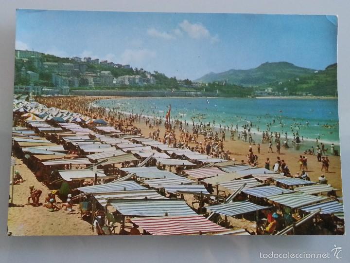 Cartes Postales: ANTIGUA POSTAL DE SAN SEBASTIAN N&ordm; 14 PLAYA DE LA CONCHA FOTOCOLOR FERRANDIZ PAREDES A&Ntilde;OS 60