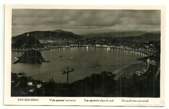 Postkarten: POSTAL DE SAN SEBASTIAN (VISTA GENERAL NOCTURNA)