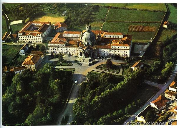 Postkarten: N&ordm; 25 Santuario de Loyola. Vista a&eacute;rea. J. Echezarreta. Ed. Manipel San Sebasti&aacute;n.