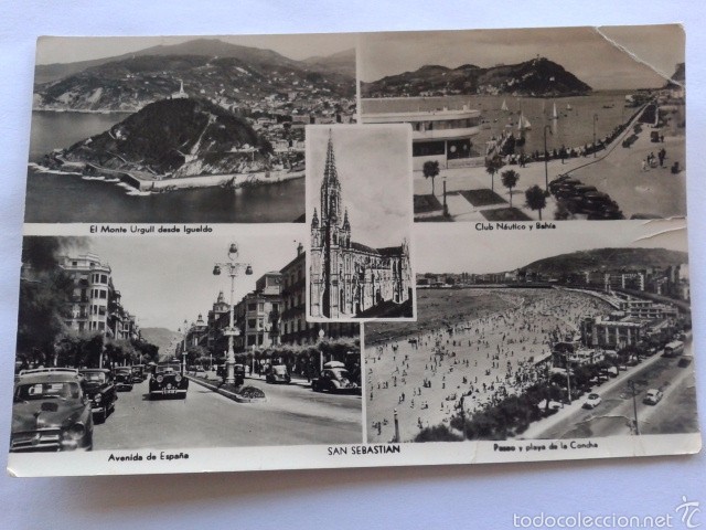 Postcards: POSTAL -- SAN SEBASTIAN - VARIOS -- GUIPUZCOA - PAIS VASCO -- 1958 -- USADA --
