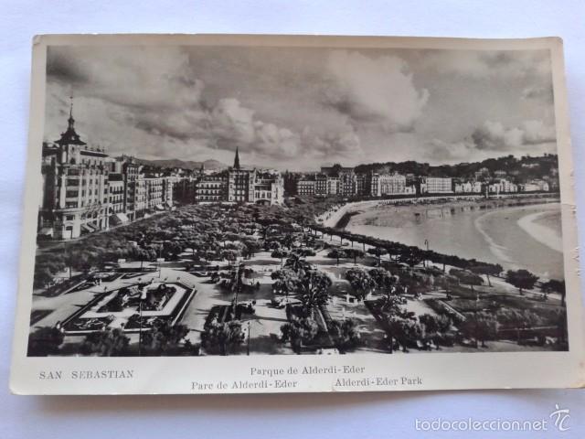 Postcards: POSTAL -- SAN SEBASTIAN - PARQUE DE ALDERDI-EDER -- GUIPUZCOA - PAIS VASCO -- 1958 -- USADA --