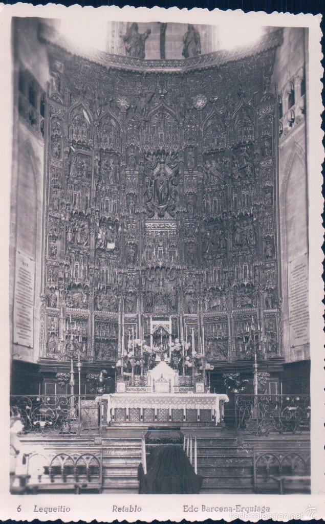 Postales: POSTAL FOTOGRAF. 6 LEQUEITIO.- RETABLO. EDIC. BARCENA- ERQUIAGA