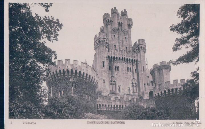 Cartoline: POSTAL FOTOGRAFICA N&ordm;12 VIZCAYA.- CASTILLO DE BUTRON. L. ROISIN. ESCRITA AL REVERSO