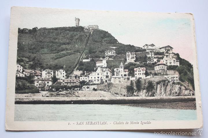 Cartoline: San Sebastian. Casas de monte igueldo.