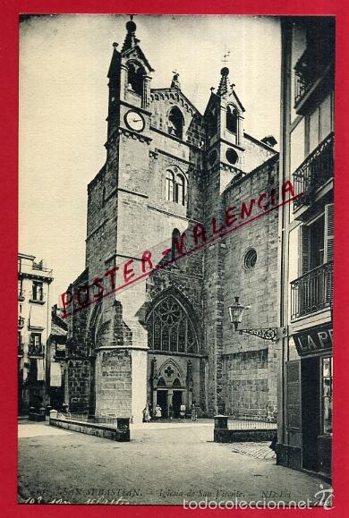 Postales: POSTAL SAN SEBASTIAN, GUIPUZCOA, IGLESIA DE SAN VICENTE, P83674