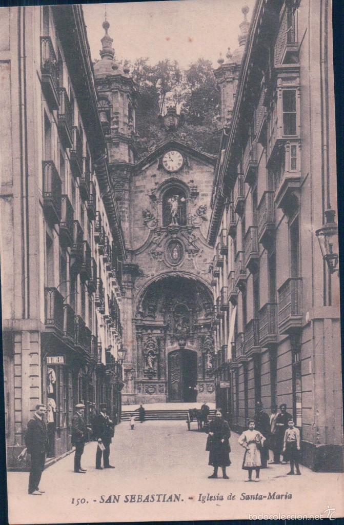 Cartoline: POSTAL SAN SEBASTIAN.- IGLESIA DE SANTA MARIA. N&ordm;150. EDICION G.G.GALARZA