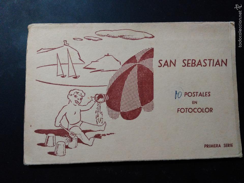 DEPLEGABLE DE 10 POSTALES DE SAN SEBASTIAN. FOTOCOLOR (Postales - España - País Vasco Moderna (desde 1940))