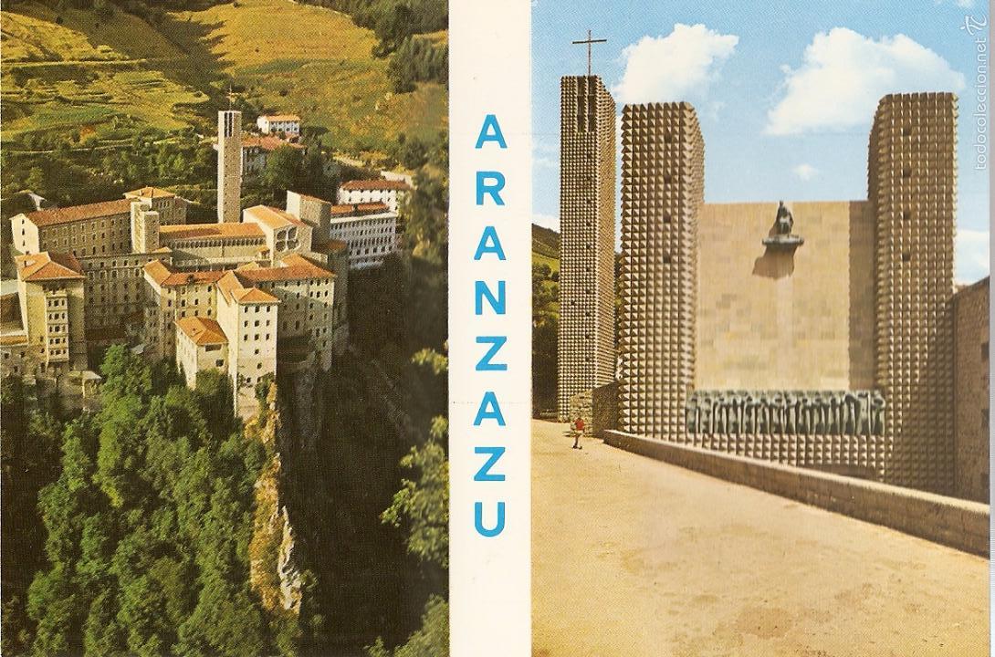 Postcards: POSTAL, ARANZAZU, VISTA GENERAL, FACHADA  Y TORRE CAMPANIL, SIN CIRCULAR