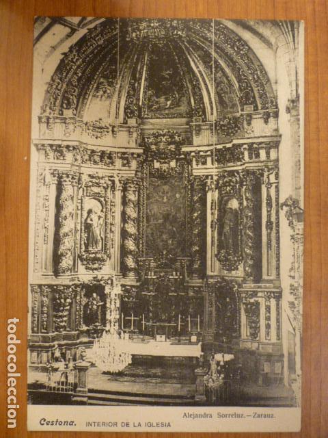 Postkarten: POSTAL INTERIOR DE LA IGLESIA (CESTONA). ALEJANDRA SORRELUZ- ZARAUZ. FOTOGRAFIA LACOSTE.