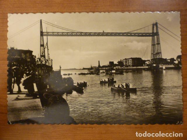 Postkarten: POSTAL PUENTE DE VIZCAYA (HOY LLAMADO DE JOSE ANTONIO) PORTUGALETE. ED. GARCIA GARRABELLA. 1947.
