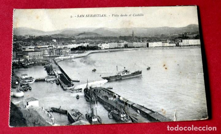 Postcards: POSTAL DE SAN SEBASTIAN: VISTA DESDE EL CASTILLO