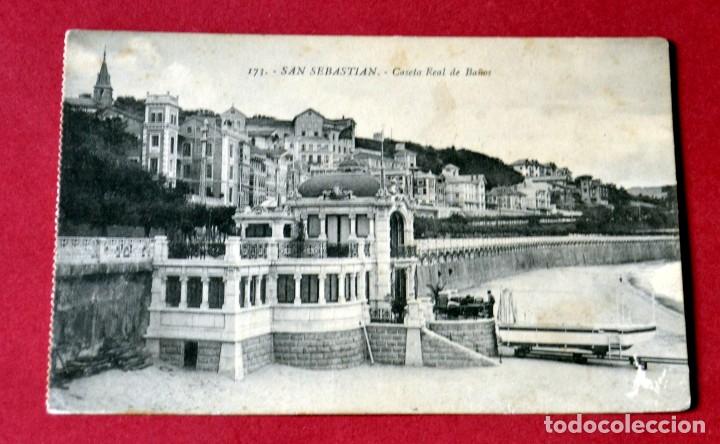 Postcards: POSTAL DE SAN SEBASTIAN: CASETA REAL DE BA&Ntilde;OS