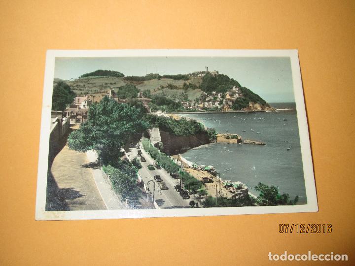 Postkarten: Antigua TARJETA POSTAL Coloreada DE SAN SEBASTIAN. PALACIO REAL Y MONTE IGUELDO. 551.A&ntilde;o 1950s.