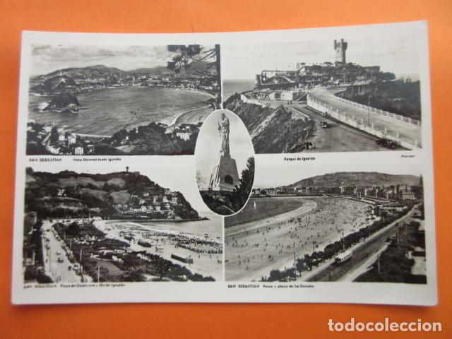 Postkarten: POSTAL - SAN SEBASTIAN VISTAS IGUELDO LA CONCHA - MANIPEL RTRE. - CIRCULADA 1956