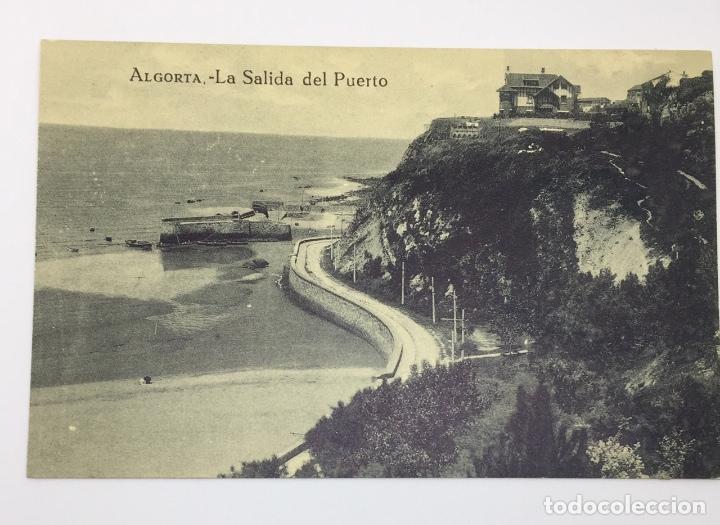 Postales: ANTIGUA POSTAL DE ALGORTA - LA SALIDA DEL PUERTO - Foto 1