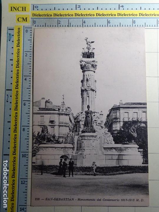 Postais: POSTAL DE GUIP&Uacute;ZCOA, SAN SEBASTIAN. A&Ntilde;OS 10 30. MONUMENTO DEL CENTENARIO 1813 1913. 218 MD. 1211