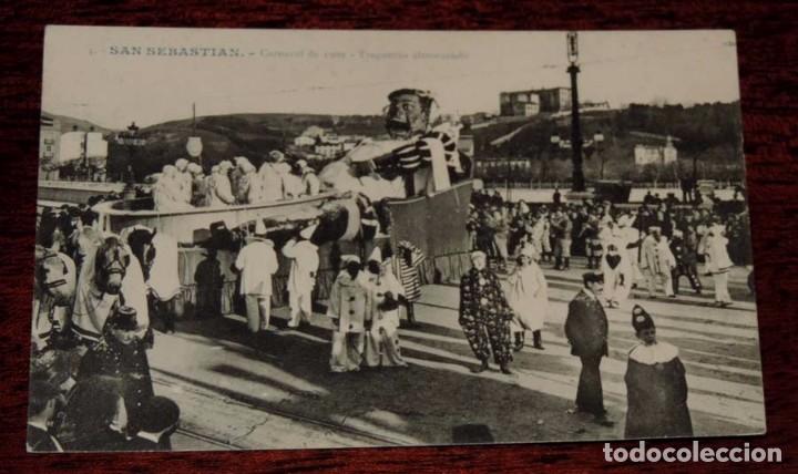 Cartes Postales: POSTAL DE SAN SEBASTIAN, CARNAVAL DE 1909, TRAGANTUA ALMORZANDO. ED. G.G. GALARZA CLICHE GONZALEZ