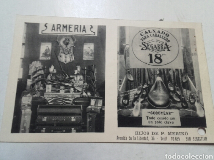Cartoline: POSTAL SAN SEBASTIAN. ARMERIA. HIJOS DE P. MERINO. A&Ntilde;O 1935.