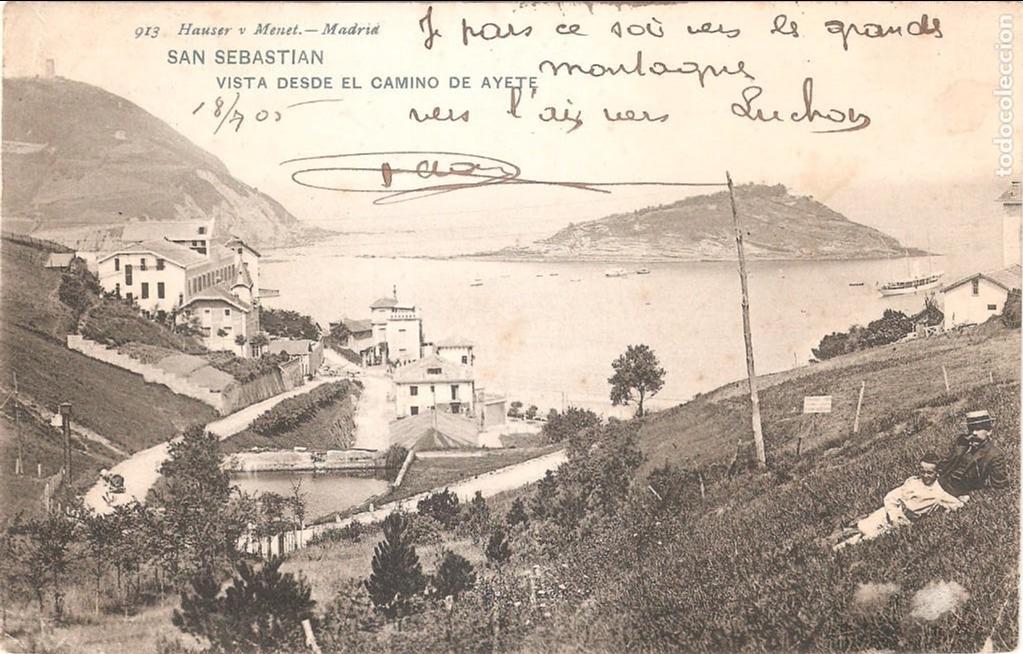 Postales: SAN SEBASTIAN VISTA DESDE EL CAMINO DE AYETE 1906
