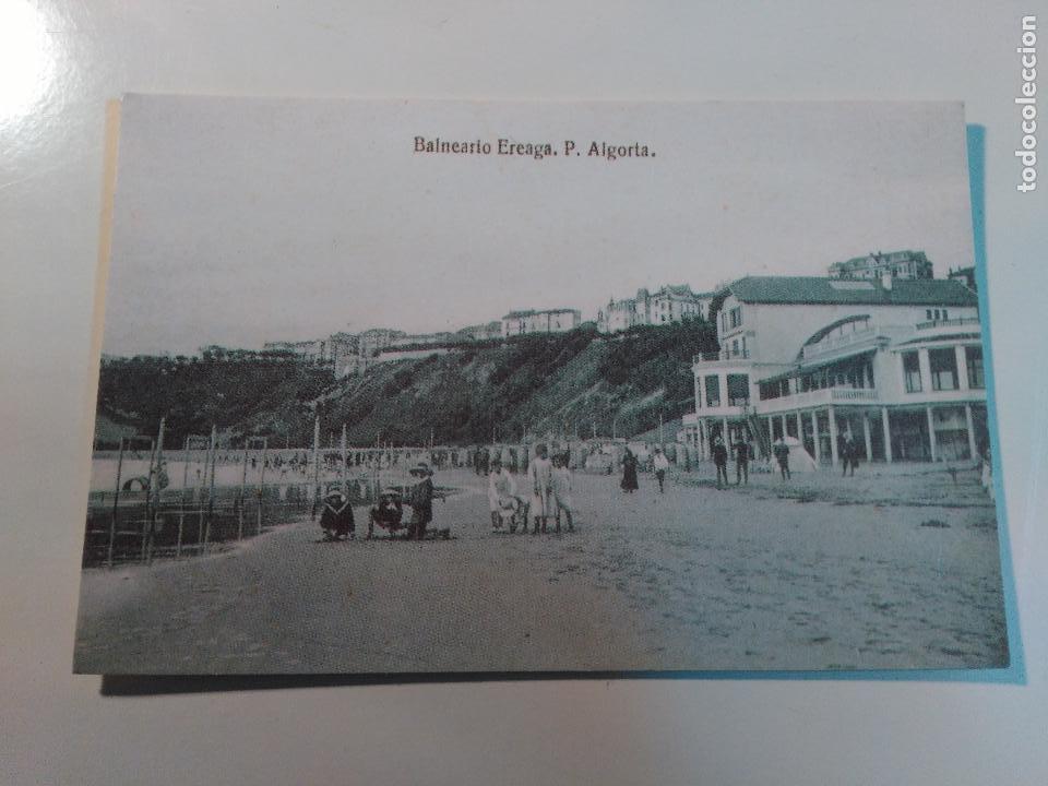 Postcards: BALNEARIO EREAGA. PLAYA ALGORTA. PAIS VASCO. Reproduccion Publicado por peri&oacute;dico El Mundo y la BBK
