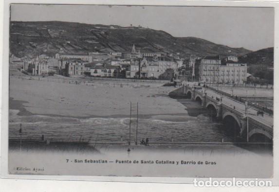 Postales: San Sebastian 7 Puente de Santa Catalina y Barrio de Gros. Ed Ayani. Circulada