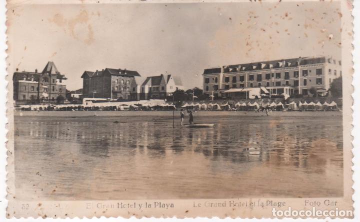 Postais: Antigua Tarjeta Postal Gran Hotel y Playa de Zarauz ( Guip&uacute;zcoa ) . Circulada