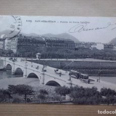 Postales: SAN SEBASTIÁN - PUENTE DE SANTA CATALINA - CIRCULADA EN 1908 (SIN SELLO). Lote 90796170