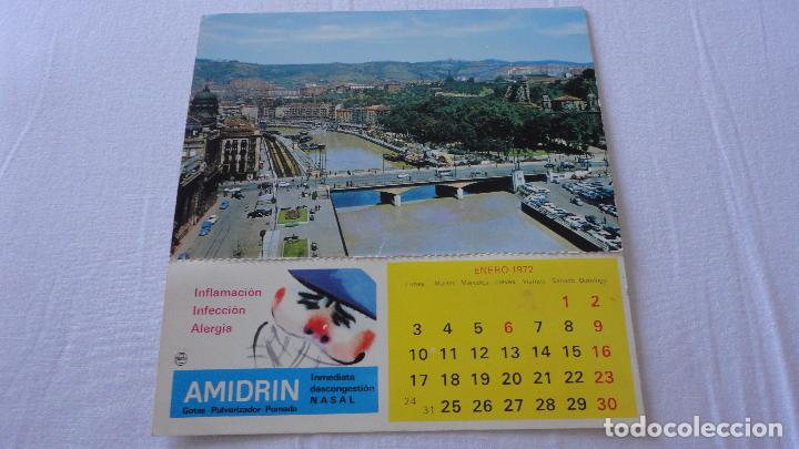 Postais: ANTIGUA POSTAL RIA Y PUENTE.BILBAO.CALENDARIO AMIDRIN 1972