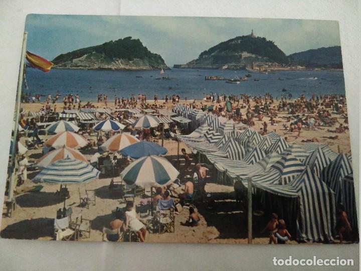 Cartoline: san sebastian playa de ondarreta sin circular