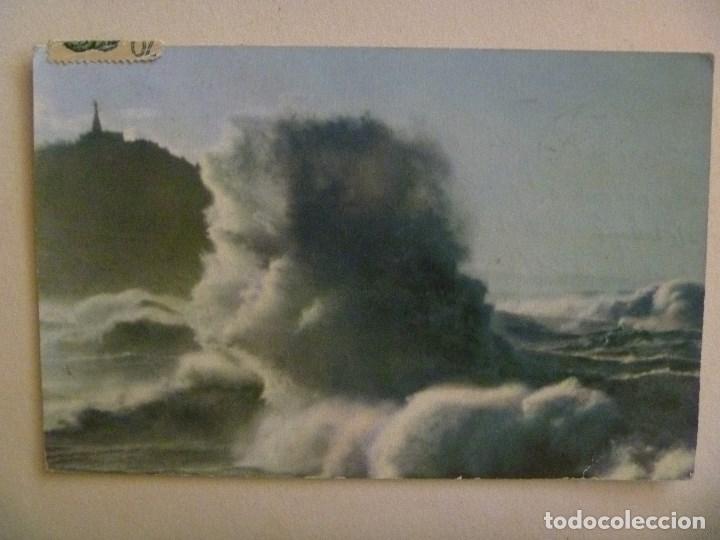 Cartoline: POSTAL DE SAN SEBASTIAN : TEMPORAL. A&Ntilde;OS 50 , CIRCULADA EN 1962