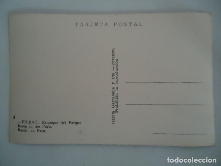 Postales: POSTAL DE BILBAO ESTANQUE DEL PARQUE - Foto 2