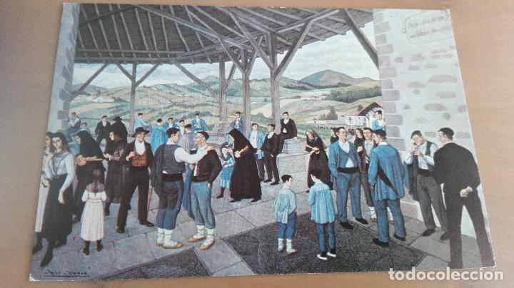 Cartoline: COSTUMBRES VASCAS ,TIPOS VASCOS N&ordm; 12 - JOSE ARRUE IGLESIA DE SAN JUAN OROZKO. EDITADA EN 1982