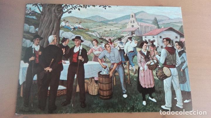 Cartoline: COSTUMBRES VASCAS ,TIPOS VASCOS N&ordm; 9 - JOSE ARRUE, MESA DE LA AUTORIDAD. EDITADA EN 1982