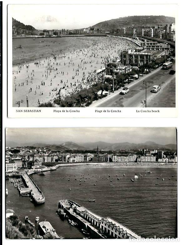 Postais: LOTE DE 9  FOTOS-POSTAL DE SAN SEBASTIAN - UNA CIRCULADA el 11 - 8 - 1954