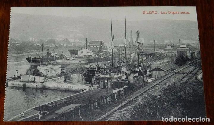 Postales: BILBAO, LOS DIQUES SECOS, THOMAS, SIN CIRCULAR - Foto 1